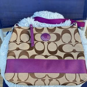Coach New Crossbody Purple and Beige Purse